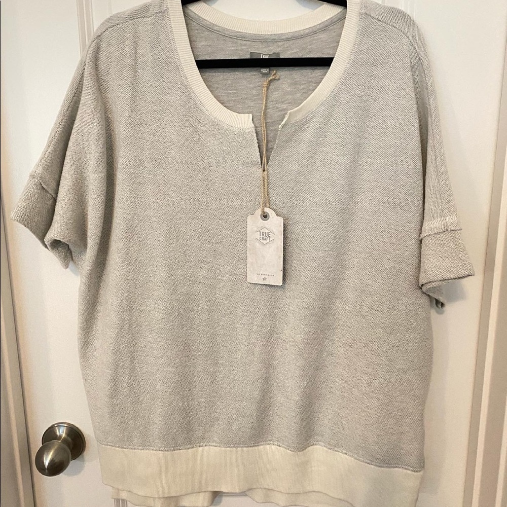 TAGS ON GREY/CREAM TERRYCLOTH TUNIC